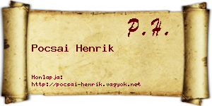 Pocsai Henrik névjegykártya